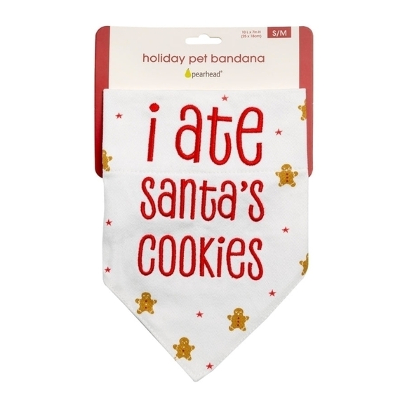 Little Pear Holiday Pet Bandana Christmas "I ate Santa's Cookies" Small/Medium - Picture 2 of 8